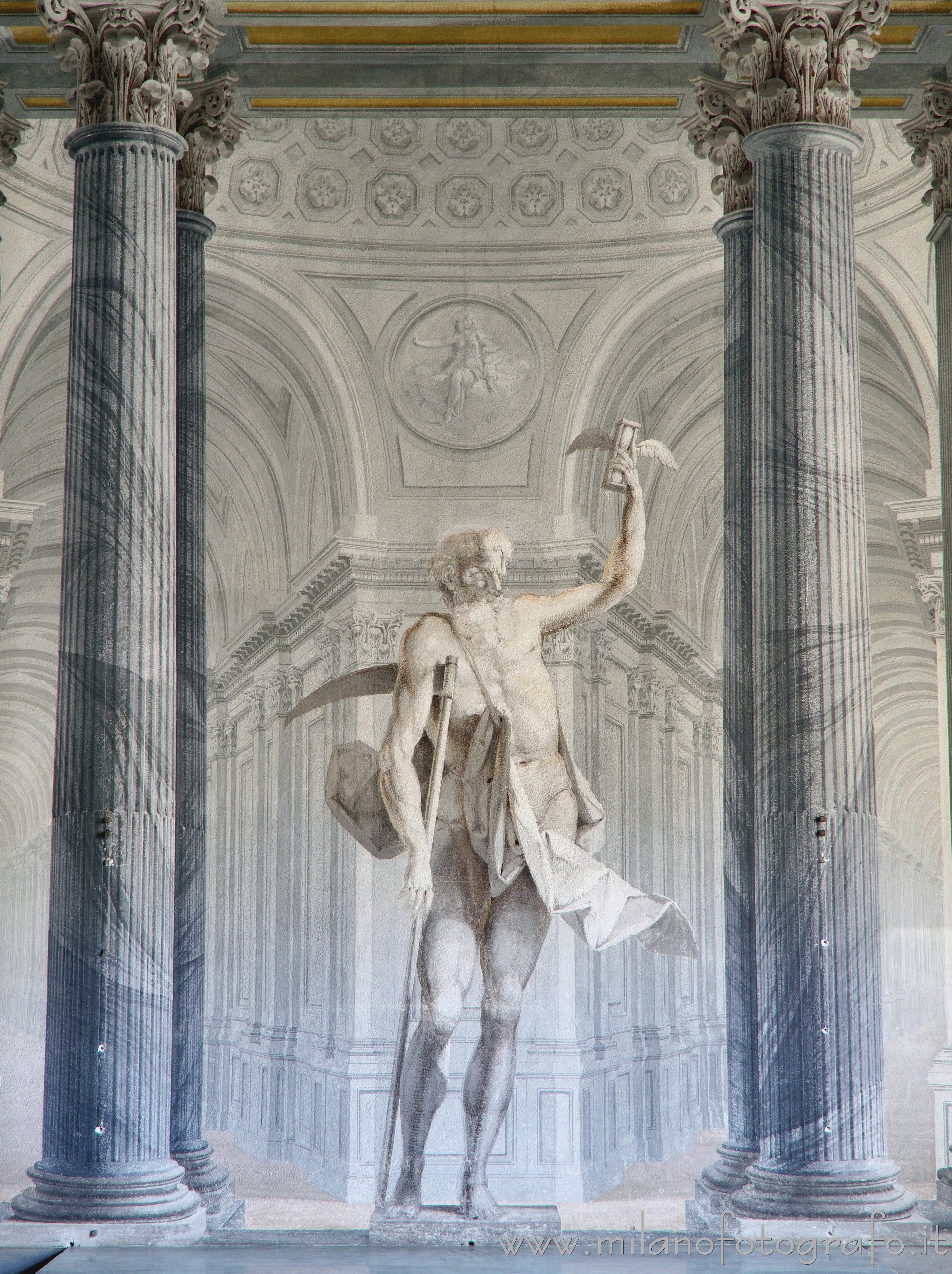 Biella (Italy) - Allegory of death and fleeting time in La Marmora Palace